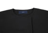 SHIPS JAPAN. Black Collarless Belted Wrap Poly Coat