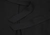 SHIPS JAPAN. Black Collarless Belted Wrap Poly Coat