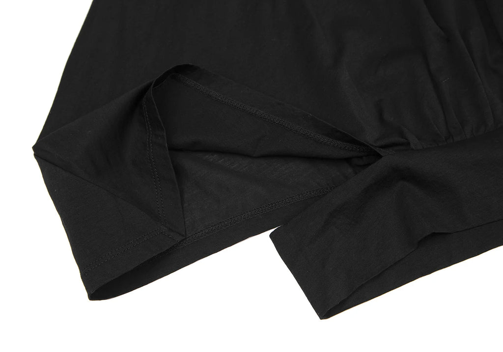 TSUMORI CHISATO JAPAN. Black Cotton Raglan Sleeve Semi-Sheer Cardigan Style Top