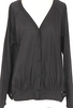 TSUMORI CHISATO JAPAN. Black Cotton Raglan Sleeve Semi-Sheer Cardigan Style Top