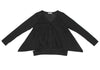 TSUMORI CHISATO JAPAN. Black Cotton Raglan Sleeve Semi-Sheer Cardigan Style Top