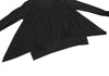 TSUMORI CHISATO JAPAN. Black Cotton Raglan Sleeve Semi-Sheer Cardigan Style Top