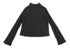 HIROKO KOSHINO JAPAN. Mock Neck Charcoal Color Cable Knit Sweater