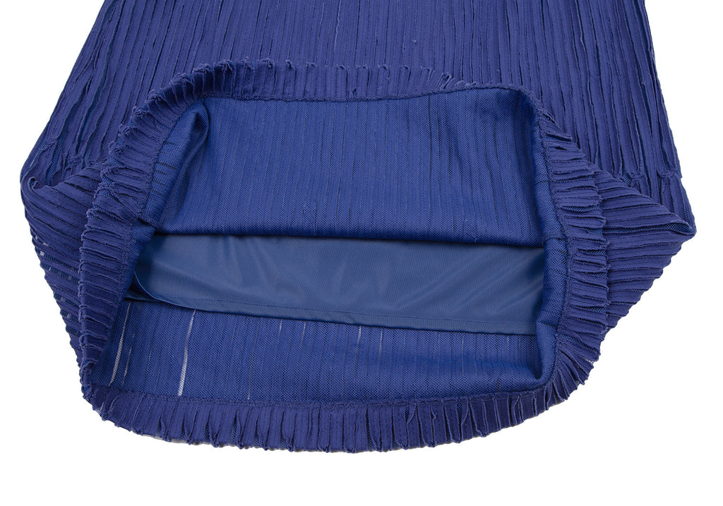 ISSEY MIYAKE Japan. HaaT. Tape Pasted Blue Mesh Sleeveless Dress