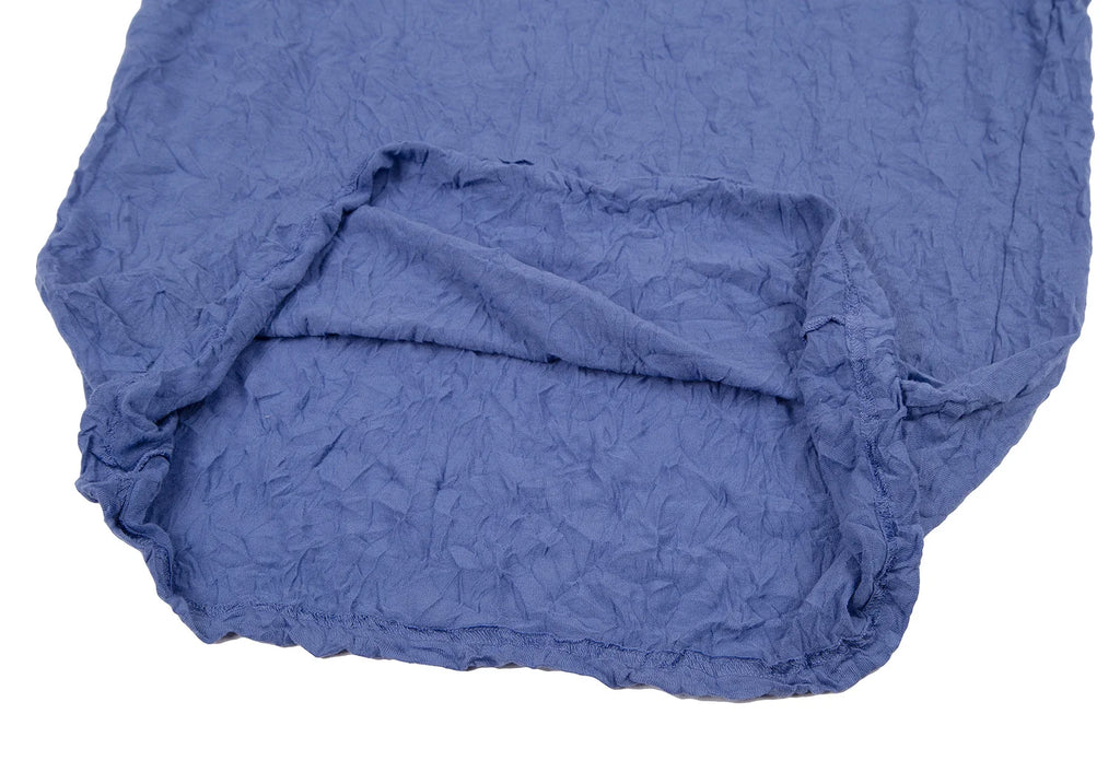 ISSEY MIYAKE JAPAN. "me" Blue Wrinkle Pleats Sleeveless Shirt
