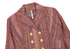 CHRISTOPHE LEMAIRE PARIS. Brown Wool/Silk Striped Woven Jacket