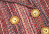CHRISTOPHE LEMAIRE PARIS. Brown Wool/Silk Striped Woven Jacket