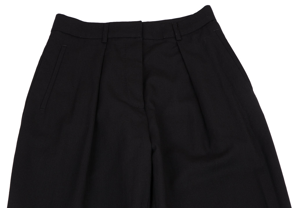 Jean Paul Gaultier Paris. FOR SEPT. PREMERIES. Black Wool Tuck Pants