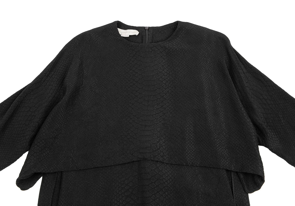 Stella McCartney UK. Black Python Jacquard Layered Dress