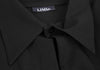 LIMI feu JAPAN. Black Slit Neck Wool Gabardine Dress