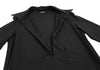 LIMI feu JAPAN. Black Slit Neck Wool Gabardine Dress