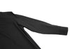 LIMI feu JAPAN. Black Slit Neck Wool Gabardine Dress