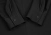LIMI feu JAPAN. Black Slit Neck Wool Gabardine Dress