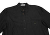 ISSEY MIYAKE JAPAN. Black Cupra Cotton Mao Collar Shirt