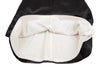 Comme des Garcons Japan. Black Peter Pan Collar Shiny Wool Silk Dress