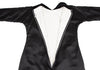 Comme des Garcons Japan. Black Peter Pan Collar Shiny Wool Silk Dress