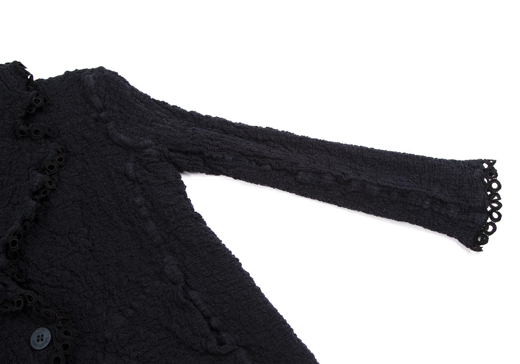 ISSEY MIYAKE JAPAN. "me"   Piping Decoration Navy Cauliflower Jacket/Top