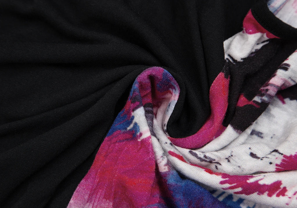 LIMI feu Japan. Black,Multi-Color Front Graphic Printed Switching Camisole
