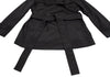 yoshie inaba JAPAN. Black Nylon Cotton Belted Coat