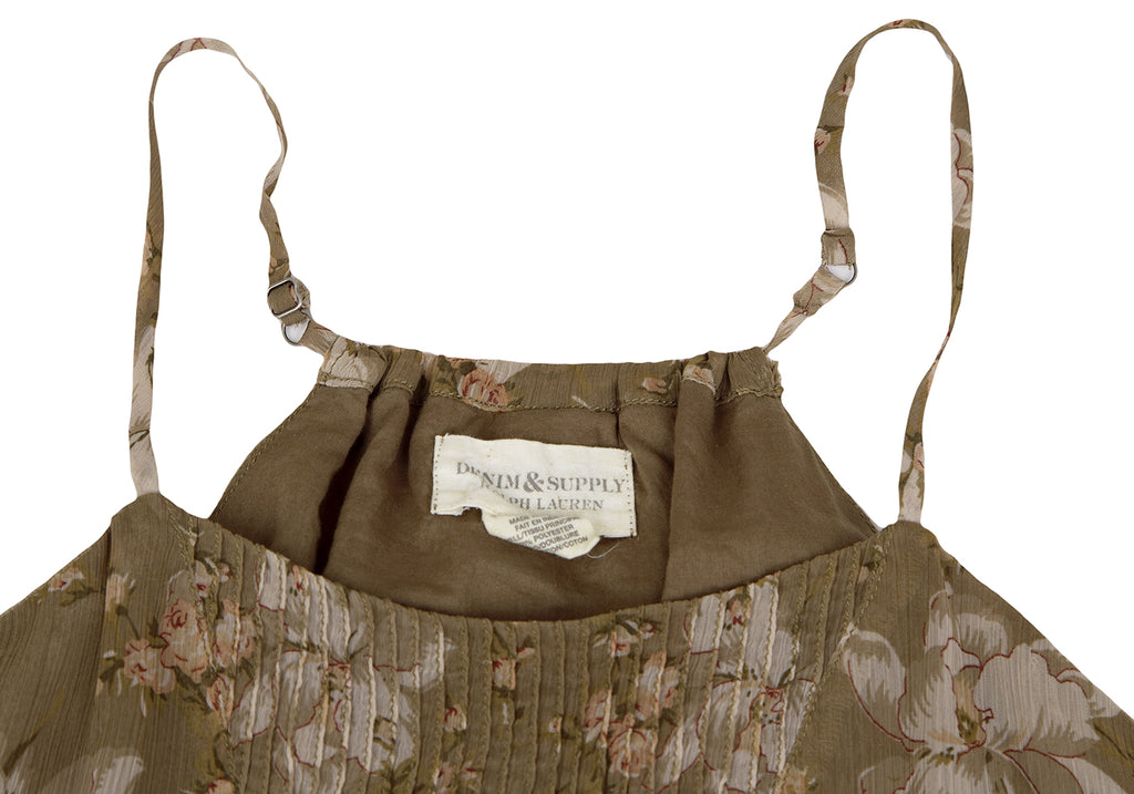 Ralph Lauren  NY. Denim & Supply. Beige Floral Printed Cami Dress