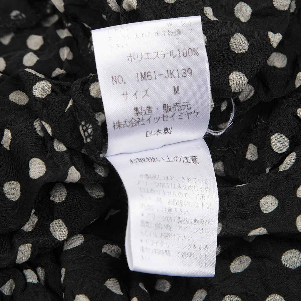 ISSEY MIYAKE JAPAN. Black Dot Print Wrinkled Pleats Shirt