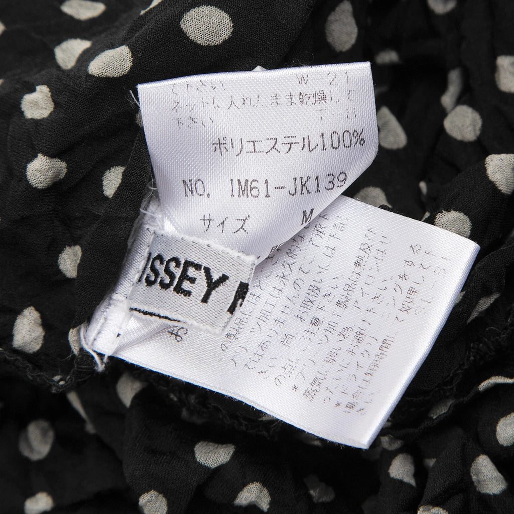 ISSEY MIYAKE JAPAN. Black Dot Print Wrinkled Pleats Shirt