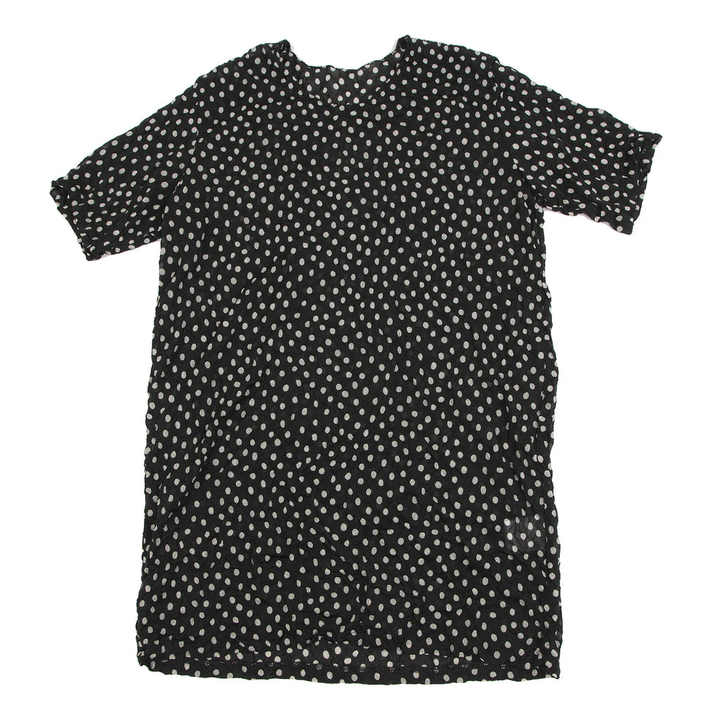 ISSEY MIYAKE JAPAN. Black Dot Print Wrinkled Pleats Shirt