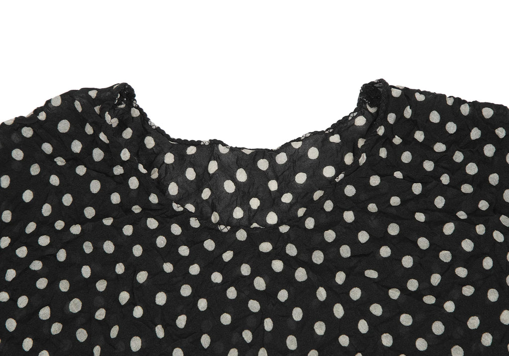 ISSEY MIYAKE JAPAN. Black Dot Print Wrinkled Pleats Shirt