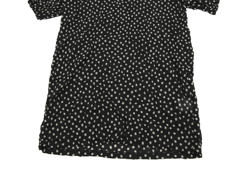 ISSEY MIYAKE JAPAN. Black Dot Print Wrinkled Pleats Shirt
