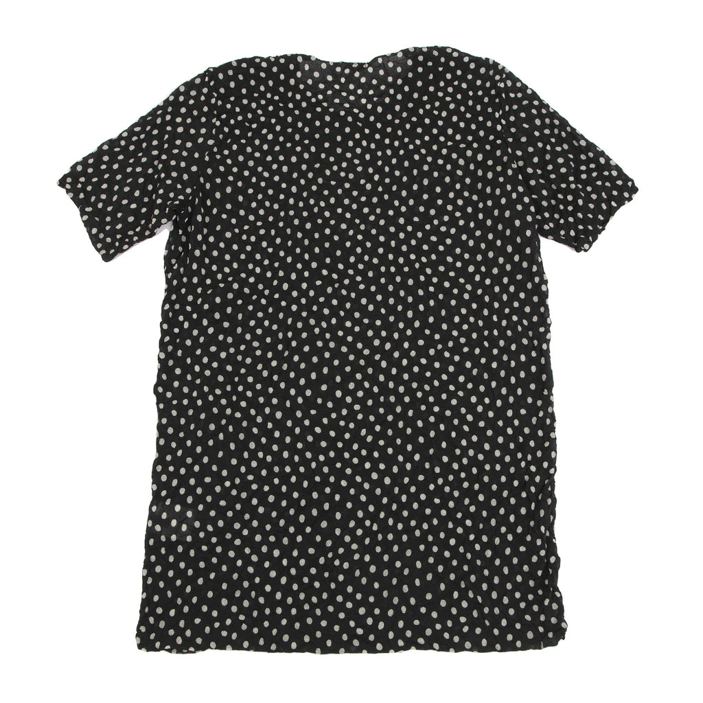 ISSEY MIYAKE JAPAN. Black Dot Print Wrinkled Pleats Shirt