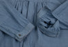 45rpm 45R JAPAN. Indigo Dyed Lace Striped Cotton Long Sleeve Shirt