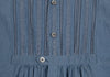 45rpm 45R JAPAN. Indigo Dyed Lace Striped Cotton Long Sleeve Shirt
