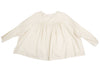 mina perhonen JAPAN. Beige/White Cotton Silk Pleated Blouse