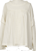 mina perhonen JAPAN. Beige/White Cotton Silk Pleated Blouse