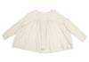 mina perhonen JAPAN. Beige/White Cotton Silk Pleated Blouse