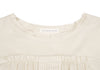 mina perhonen JAPAN. Beige/White Cotton Silk Pleated Blouse