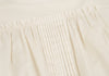 mina perhonen JAPAN. Beige/White Cotton Silk Pleated Blouse