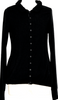 ISSEY MIYAKE JAPAN. Sunaokuwahara I.S. Black Rayon Round Collar Stretch Shirt