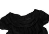 ISSEY MIYAKE JAPAN. EPOCA Black Switching Drape Neck Dress