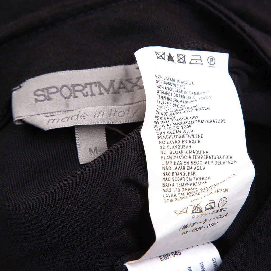MaxMara  Italy. SPORTMAX. Black Puff Sleeves Wool Dress