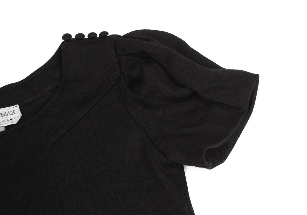 MaxMara  Italy. SPORTMAX. Black Puff Sleeves Wool Dress