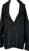 ISSEY MIYAKE JAPAN. zucca Green/Grey Wool Acrylic Low Gauge Cardigan