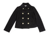 ISSEY MIYAKE JAPAN. sunaokuwahara Black Lamb Wool Blend Lining Tape Design Peacoat