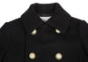 ISSEY MIYAKE JAPAN. sunaokuwahara Black Lamb Wool Blend Lining Tape Design Peacoat