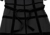 Sybilla Madrid. Black Velor Lattice Short Sleeve Dress