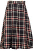 COMME des GARCONS JAPAN. TRICOT. Black Pleated Plaid Wool Skirt