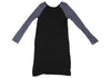 YOHJI YAMAMOTO JAPAN. Y's PINK LIMITED EDITION Bi-Color Black, Blue Raglan Knit Dress