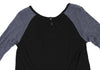 YOHJI YAMAMOTO JAPAN. Y's PINK LIMITED EDITION Bi-Color Black, Blue Raglan Knit Dress