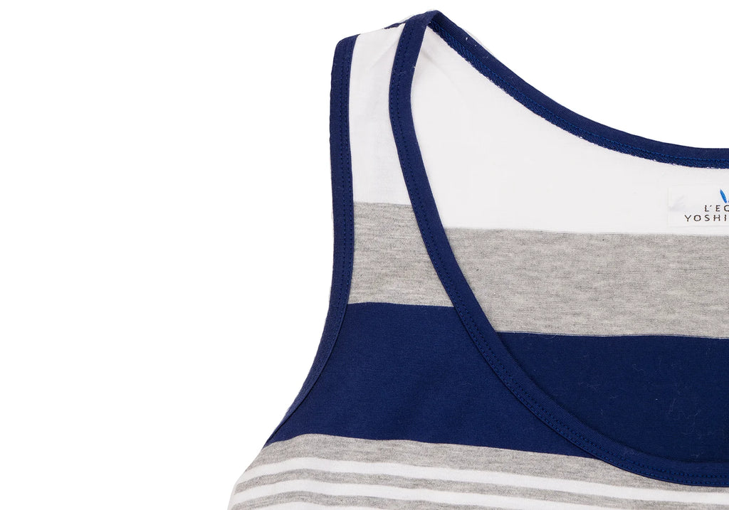 YOSHIE INABA L'EQUIPE JAPAN. NEW. NWOT. Grey, Blue Stripe Tank Top