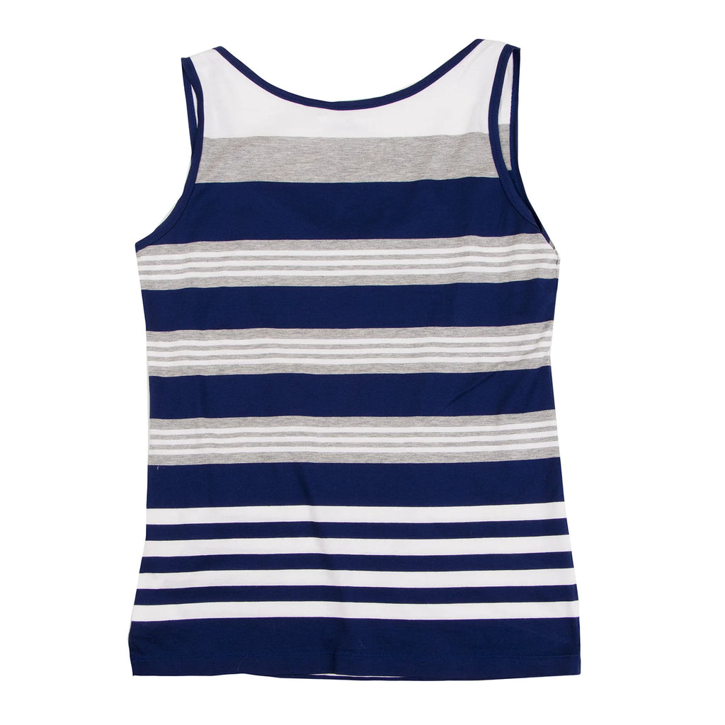 YOSHIE INABA L'EQUIPE JAPAN. NEW. NWOT. Grey, Blue Stripe Tank Top